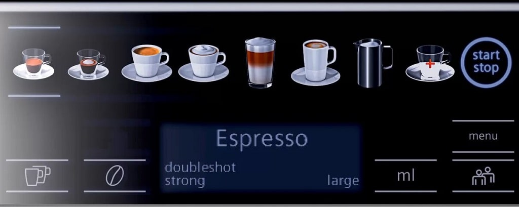 Panneau de commande coffeeSelect Display de la Siemens EQ.6 Plus S500