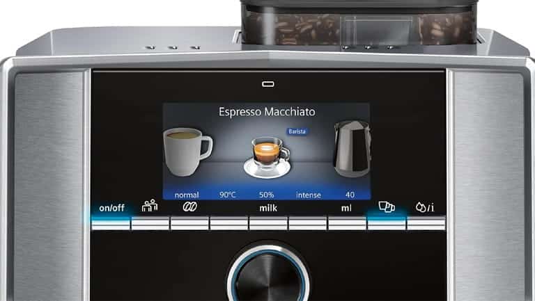 Interface et écran TFT de la Siemens EQ.9 Plus Connect S500