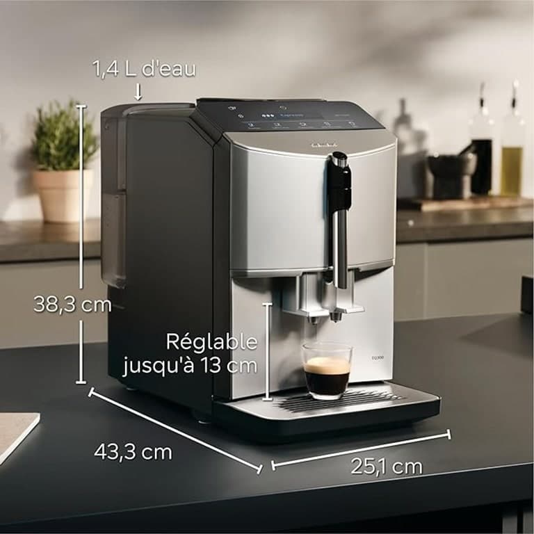 Machine à expresso avec broyeur Siemens EQ.300 vue de face