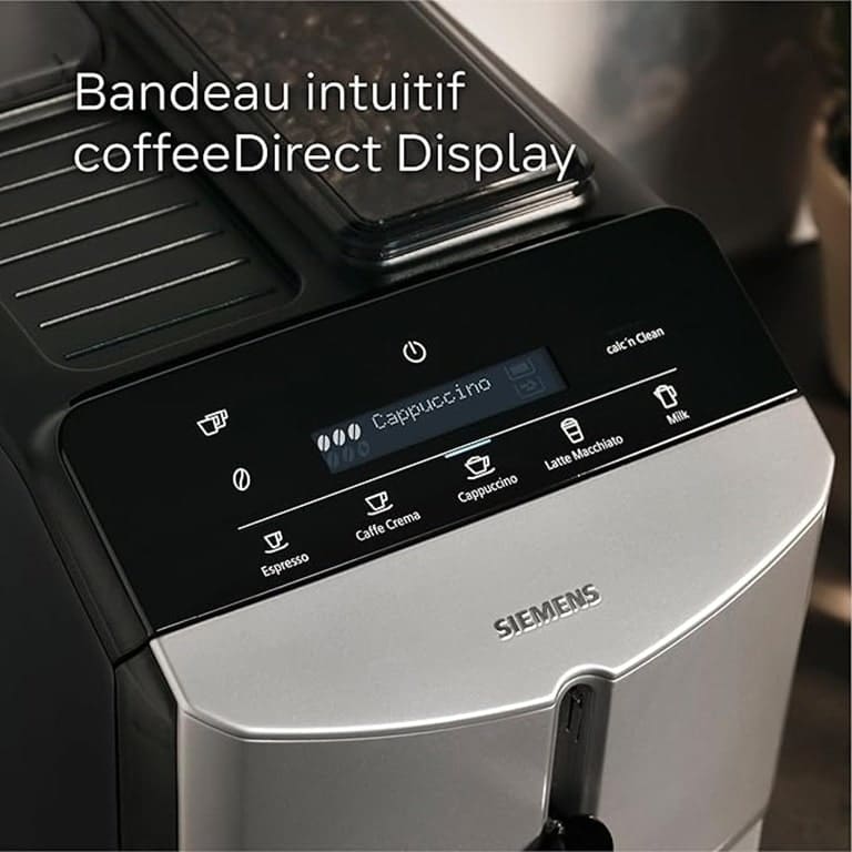 Panneau tactile coffeeDirect de la Siemens EQ.300